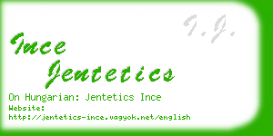 ince jentetics business card
